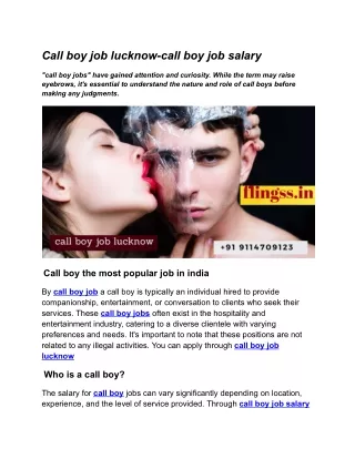 call boy job lucknow