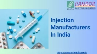 Injection Manufacturers In India | Candor Biotech