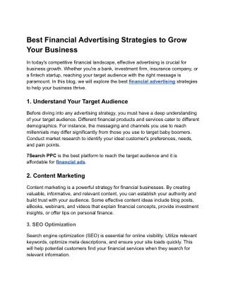 Best Financial Advertising Strategies to Grow Your Business