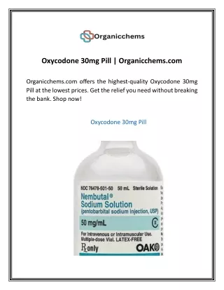 Oxycodone 30mg Pill Organicchems