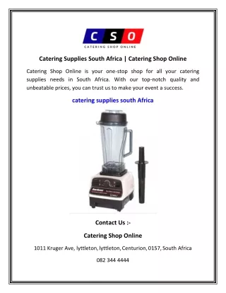 Catering Supplies South Africa   Catering Shop Online