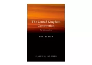 PDF read online The United Kingdom Constitution An Introduction full