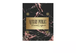 Kindle online PDF Notary Public Record Log Book Pink Black Marble Edition Pretty