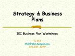 Strategy Business Plans