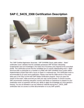 SAP C_S4CS_2308 Certification Description