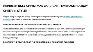 Reindeer Ugly Christmas Cardigan | KESIS