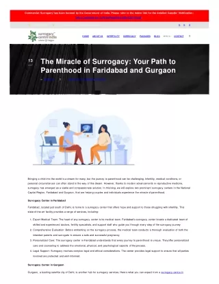 The Miracle of Surrogacy Your Path to Parenthood in Faridabad and Gurgaon