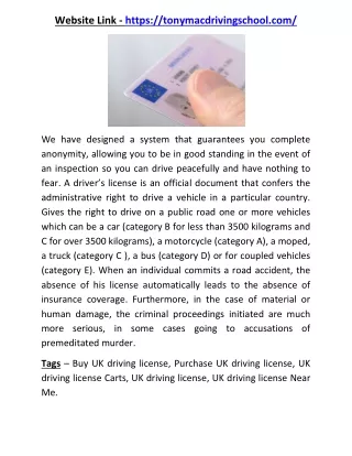 Buy UK Driving Licence