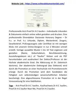 Arzt-Proof.Dr.H.C kaufen