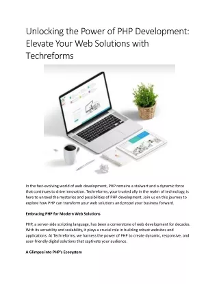 Unlocking the Power of PHP Development