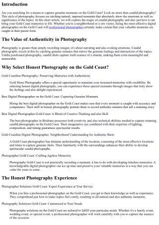 The Magic of Candid Digital Photography: Capturing Authentic Moments on the Gold