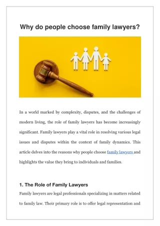 Why do people choose family lawyers?