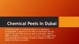 Chemical Peels In Dubai..