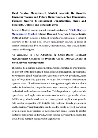 Field Service Management Market Top Companies 2035