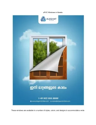 uPVC Windows in Kerala