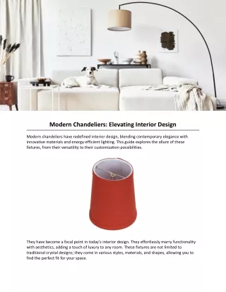 Modern Chandeliers: Elevating Interior Design
