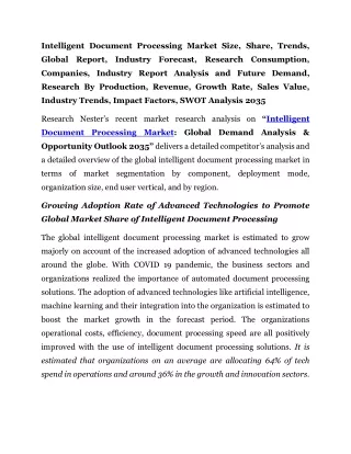 Intelligent Document Processing Market Industry Report Analysis 2035