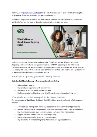Update QuickBooks Desktop to the Latest Release Version