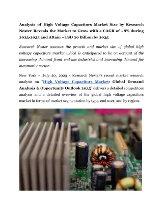 High Voltage Capacitors Market