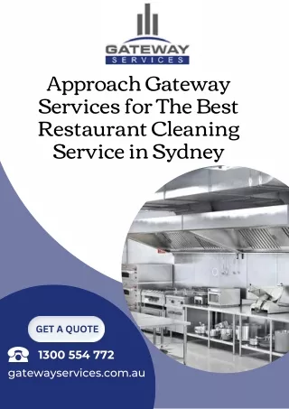 Approach Gateway Services for The Best Restaurant Cleaning Service in Sydney