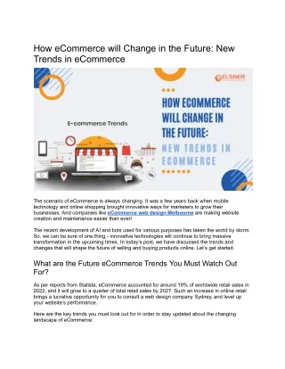 How eCommerce will Change in the Future: New Trends in eCommerce