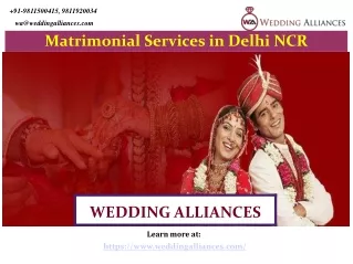 Most Reliable Matrimonial Services in Delhi NCR