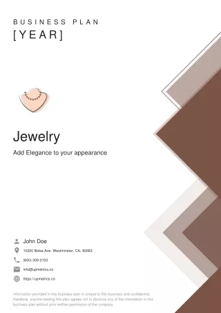 jewelry business plan