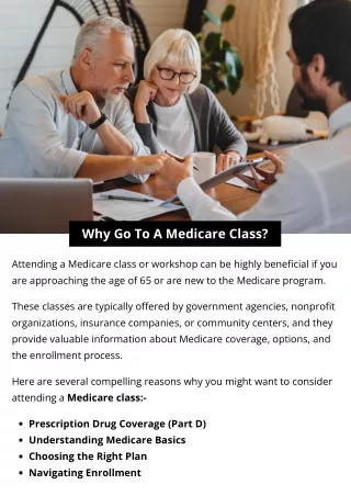 Why Go To A Medicare Class?