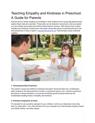 Teaching Empathy and Kindness in Preschool_ A Guide for Parents