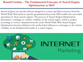 Ronald Carabay - The Fundamental Concepts of Search Engine Optimization or SEO