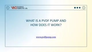 WHAT IS A PVDF PUMP AND HOW DOES IT WORK