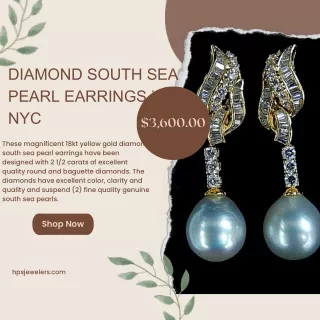 DIAMOND SOUTH SEA PEARL EARRINGS in NYC