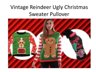 Vintage Reindeer Ugly Christmas Sweater Pullover PowerPoint Present