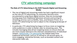 CTV advertising campaign