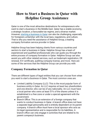 How to Start a Business in Qatar with Helpline Group Assistance.pdf