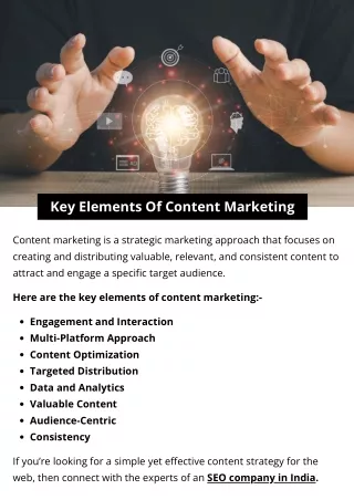 Key Elements Of Content Marketing