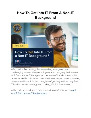 How To Get Into IT From A Non-IT Background (1)
