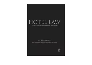 Ebook download Hotel Law Transactions Management and Franchising unlimited