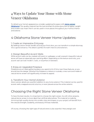 2023 - 4 Ways to Update Your Home with Stone Veneer Oklahoma (1)