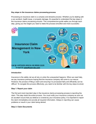 What Are the Key Steps in the Insurance Claim Management Process?