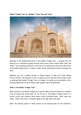 Golden Triangle Tour on a Budget_ Travel Tips and Tricks