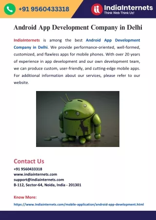 Android App Development Company in Delhi