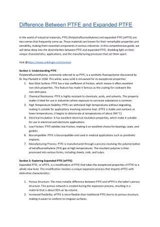 Difference Between PTFE and Expanded PTFE