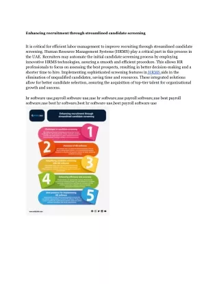 Enhancing recruitment through streamlined candidate screening- uae