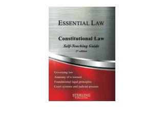 PDF read online Constitutional Law Essential Law Self Teaching Guide Essential L