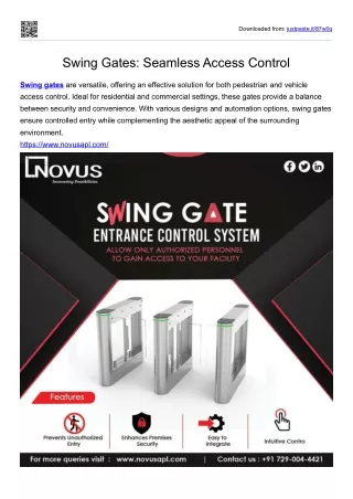 Swing Gates: Seamless Access Control