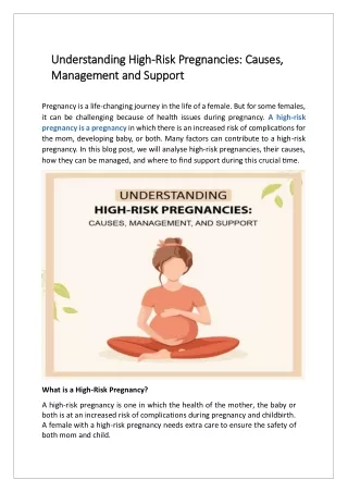Understanding High-Risk Pregnancies Causes, Management and Support