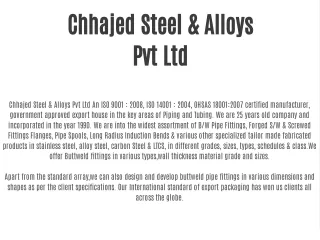 Chhajed Steel & Alloys Pvt Ltd