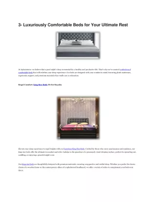 3- Luxuriously Comfortable Beds for Your Ultimate Rest