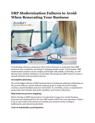 ERP Modernization Failures to Avoid When Renovating Your Business